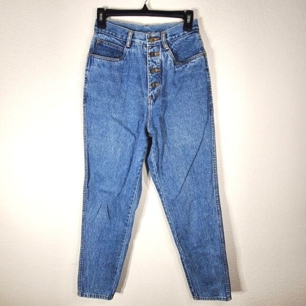 VTG Rio By Stephen Mardon High-Waisted Button-Fly Womans 9 Tapered Blue Jeans